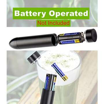Matcha Whisk/Milk Frother, Aluminum Alloy | Basecent Battery Operated | Milk Frother Handheld for Matcha Lattes, Green Tea, Coffee Cappuccino Other Drinks - Kitchen Utensils & Gadgets - Black