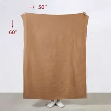 Sunbeam Royal Mink Sherpa Honey Heated Personal Throw / Blanket, Cozy-Warm, Adjustable Heat Settings