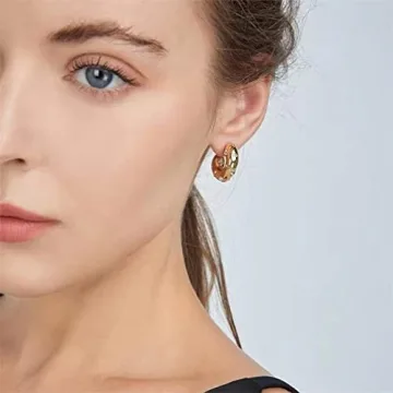 Chunky Gold Hoop Earrings for Women - Elegant Style