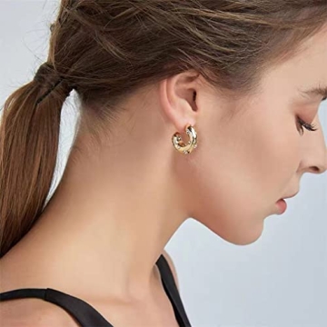 Chunky Gold Hoop Earrings for Women - Elegant Style