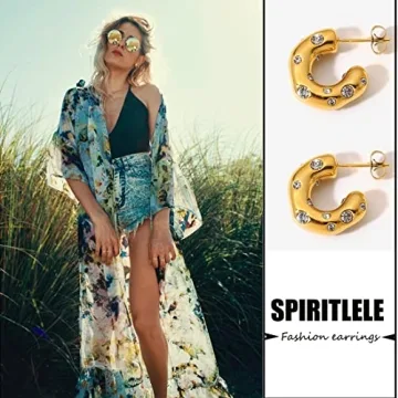 Chunky Gold Hoop Earrings for Women - Elegant Style