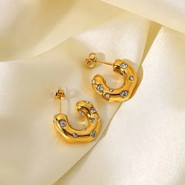 Chunky Gold Hoop Earrings for Women - Elegant Style
