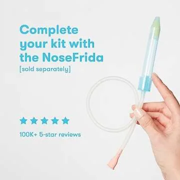 Frida Baby NoseFrida Case + Refills Accessories Kit, Includes Storage Travel Case, Bristle Cleaning Brush, 9 Hygiene Filters & 2 Tips for Cleaning and Storage of the NoseFrida Nasal Aspirator for Baby