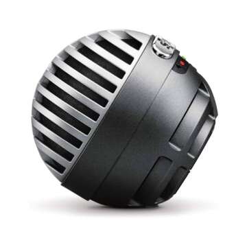 Shure MV5 Digital Condenser Microphone with Cardioid - Plug-and-Play with iOS, Mac, PC, Onscreen Control w Plus Motiv Audio App, Includes USB and Lightning Cables (1m Each) - Gray w/Black Foam