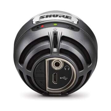 Shure MV5 Digital Condenser Microphone with Cardioid - Plug-and-Play with iOS, Mac, PC, Onscreen Control w Plus Motiv Audio App, Includes USB and Lightning Cables (1m Each) - Gray w/Black Foam