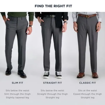 Haggar Men's Premium Comfort Classic Fit Flat Front Pants