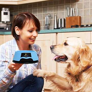 Golden Wolf Products Dripless Water Bowl, Anti gulping, Spill Proof, no Skid, no Mess - Great for Dogs or Cats (Small or Large Breeds up to 100 lbs) - only Holds 24oz of Water to Keep Water Fresh