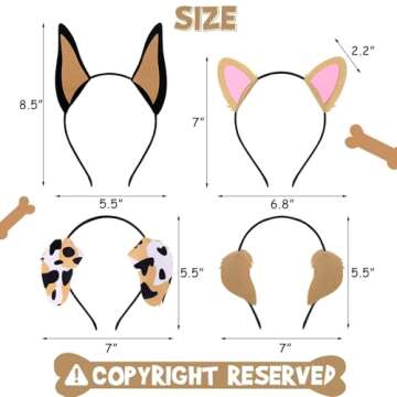 CiyvoLyeen Puppy Dog Ear Headbands for Parties and Costumes