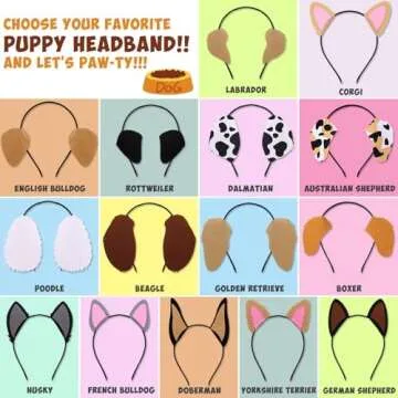 CiyvoLyeen Puppy Dog Ear Headbands for Parties and Costumes