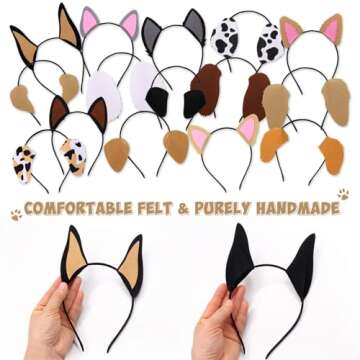 CiyvoLyeen Puppy Dog Ear Headbands for Parties and Costumes