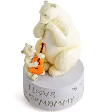 AIDLNS Polar Bear Musical Figurine, I Love You to The Moon and Back