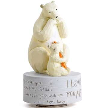 AIDLNS Polar Bear Musical Figurine, I Love You to The Moon and Back