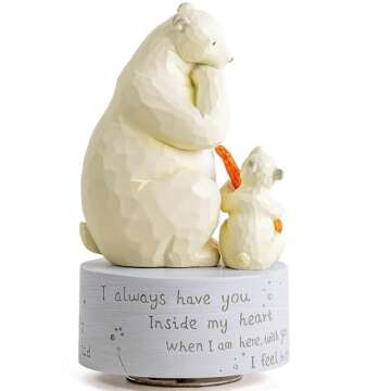 AIDLNS Polar Bear Musical Figurine, I Love You to The Moon and Back