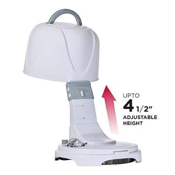 RED by KISS 1875 Watt Ceramic Tourmaline Hood Dryer, 4 Heat Settings Blow Dryer for Home & Salon, Height Adjustable Convenient Hooded Hair Dryer