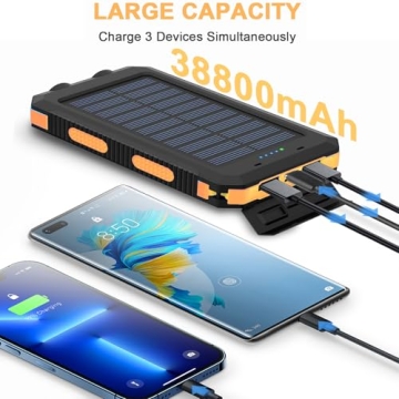 Portable Solar Charger 38800mAh Power Bank for All