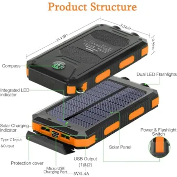 Portable Solar Charger 38800mAh Power Bank for All