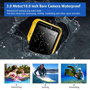 Waterproof Camera Underwater Camera Full HD 2.7K 48 MP Camera Selfie Dual Screens Point and Shoot Camera Selfie Dual Screen Waterproof Camera for Snorkeling