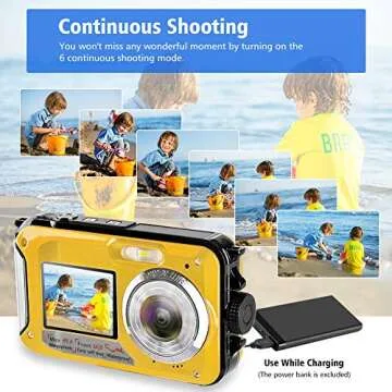 Waterproof Camera 2.7K 48MP Dual Screen for Snorkeling
