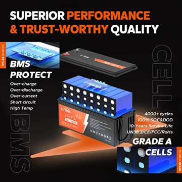 LiTime 12V 200Ah PLUS LiFePO4 Battery for Solar and RV