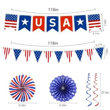 Patriotic 4th of July Decorations Set for Festive Celebrations