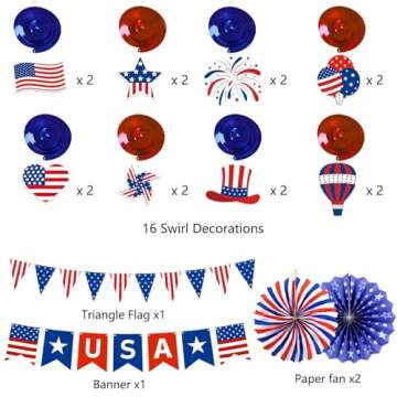 Patriotic 4th of July Decorations Set for Festive Celebrations
