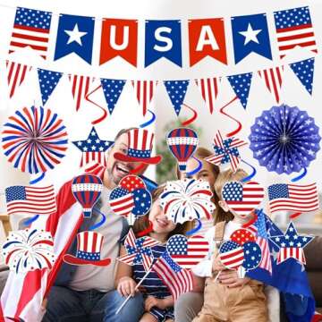 Patriotic 4th of July Decorations Set for Festive Celebrations