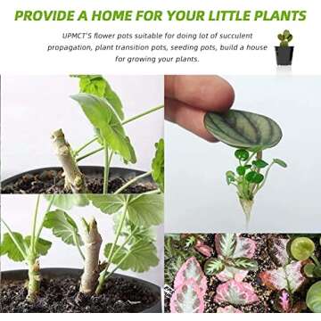 UPMCT 4 5 6 Inch Nursery Pots Variety Pack, 45 Pack Plants Flower Pots Flexible Plastic Planters Indoor Modern Decorative Seed Container Pots for House Plants, Flower (4+5+6 Inch)