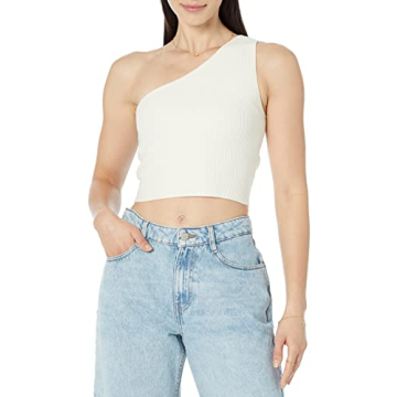 Kofi Asymmetrical Cropped Sweater in Whisper White - Sustainable & Stylish