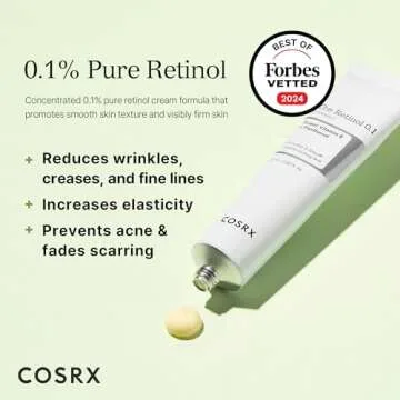 COSRX Retinol 0.1% Cream, 0.67 Oz, Anti-aging Eye & Neck Cream with Retinoid Treatment to Firm Skin,...