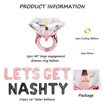 Geloar Lets Get Nashty Balloons, Nashville Bachelorette Party Decor Nash Bash Bachelor Party Decorations Banner Lets Get Nashty Sign Weekend Girl Trip Photo Booth Props Tour Bus Bout (Lets Get Nashty)