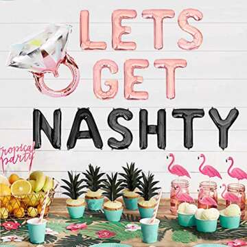 Geloar Lets Get Nashty Balloons, Nashville Bachelorette Party Decor Nash Bash Bachelor Party Decorations Banner Lets Get Nashty Sign Weekend Girl Trip Photo Booth Props Tour Bus Bout (Lets Get Nashty)