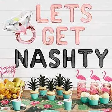 Geloar Lets Get Nashty Balloons, Nashville Bachelorette Party Decor Nash Bash Bachelor Party Decorations Banner Lets Get Nashty Sign Weekend Girl Trip Photo Booth Props Tour Bus Bout (Lets Get Nashty)
