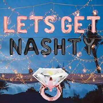 Geloar Lets Get Nashty Balloons, Nashville Bachelorette Party Decor Nash Bash Bachelor Party Decorations Banner Lets Get Nashty Sign Weekend Girl Trip Photo Booth Props Tour Bus Bout (Lets Get Nashty)