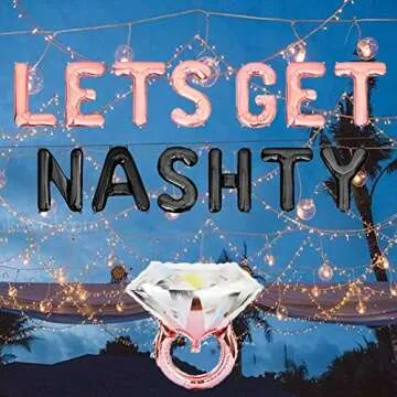 Geloar Lets Get Nashty Balloons, Nashville Bachelorette Party Decor Nash Bash Bachelor Party Decorations Banner Lets Get Nashty Sign Weekend Girl Trip Photo Booth Props Tour Bus Bout (Lets Get Nashty)