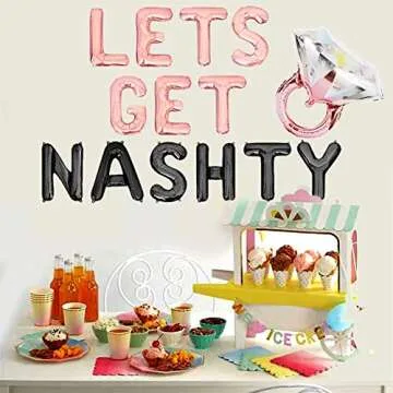 Geloar Lets Get Nashty Balloons, Nashville Bachelorette Party Decor Nash Bash Bachelor Party Decorations Banner Lets Get Nashty Sign Weekend Girl Trip Photo Booth Props Tour Bus Bout (Lets Get Nashty)