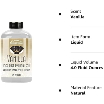 Naturalitana Vanilla Essential Oil 4oz for Diffuser & Crafts