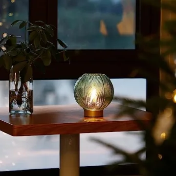 LUSHARBOR Battery Powered Cordless Table Lamp with Timer