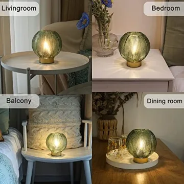 LUSHARBOR Battery Powered Cordless Table Lamp with Timer