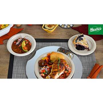 NexHex 7" Paper Plates Eco-Friendly 150-Pack