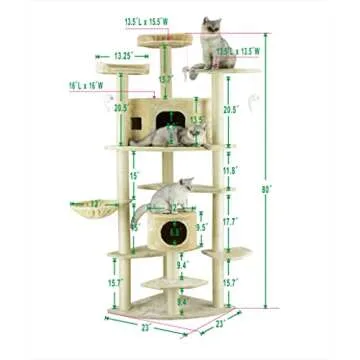 Go Pet Club Cat Tree, 80-Inch, Beige