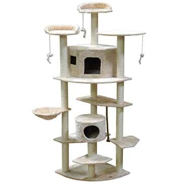 Go Pet Club Cat Tree, 80-Inch, Beige