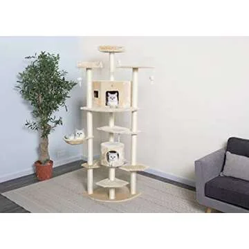 Go Pet Club Cat Tree, 80-Inch, Beige