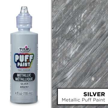 TULIP Puff Paint Metallic Silver 4 Fl Oz (Pack of 1)