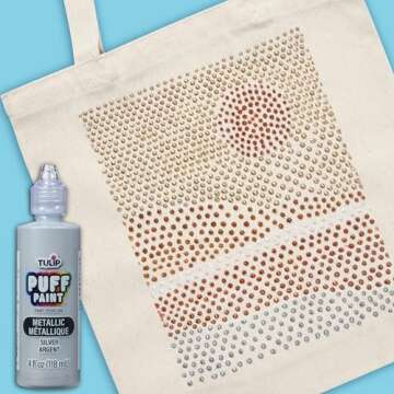 TULIP Puff Paint Metallic Silver 4 Fl Oz (Pack of 1)