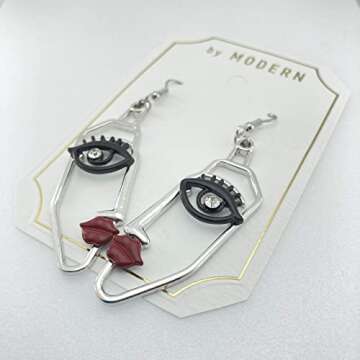 Artistic Face Drop Earrings - Elegant Statement Accessory for Women