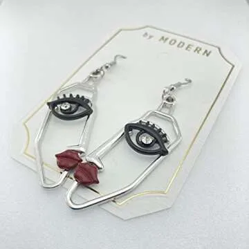 Artistic Face Drop Earrings - Elegant Statement Accessory for Women