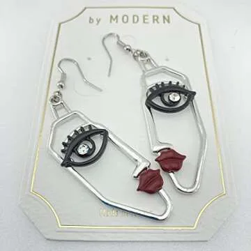 Artistic Face Drop Earrings - Elegant Statement Accessory for Women