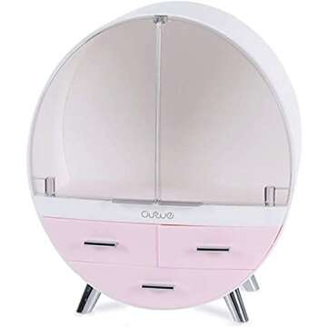 MIUOPUR Makeup Brush holder Organizer, 360° Rotating Make up Brush Holder, 5 Slots Pen Holder for D...