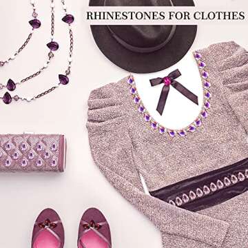 Jyukan DIY Teardrop Crystal AB Resin Rhinestone Pointback Glass Faceted Jewelry Making Craft (50Pcs)