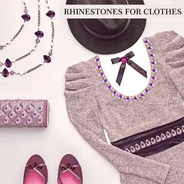 Jyukan DIY Teardrop Crystal AB Resin Rhinestone Pointback Glass Faceted Jewelry Making Craft (50Pcs)